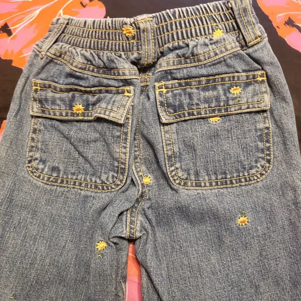 Vintage Gymboree Sunflower Fields Embroidered Jeans Sz. 5